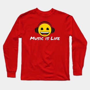 Music is Life emoji Tee Long Sleeve T-Shirt